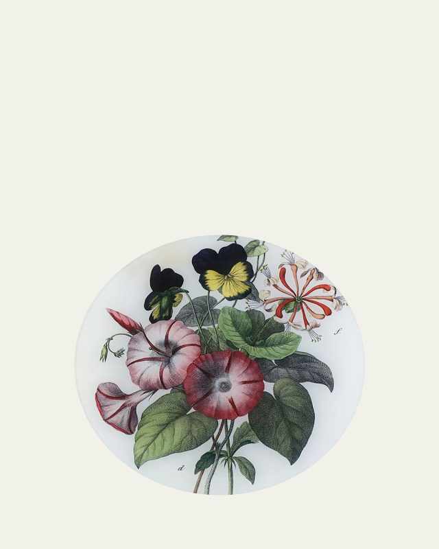 Pansy Honeysuckle & Morning Glory Decoupage Plate